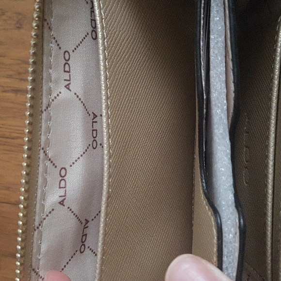 Aldo Gold Glitter Patch Wallet with Detachable Wristlet Strap - Picture 10 of 12